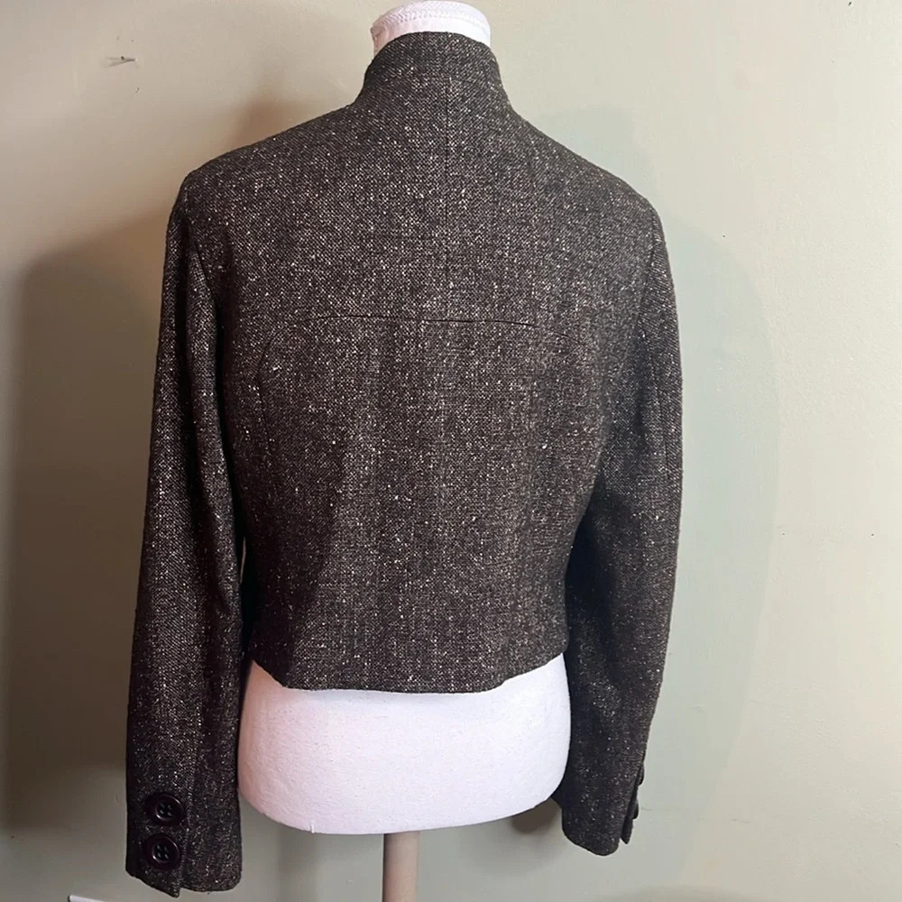 Carlisle Gray Tweed Double-Breasted Wool Silk Blazer - Picture 14 of 14